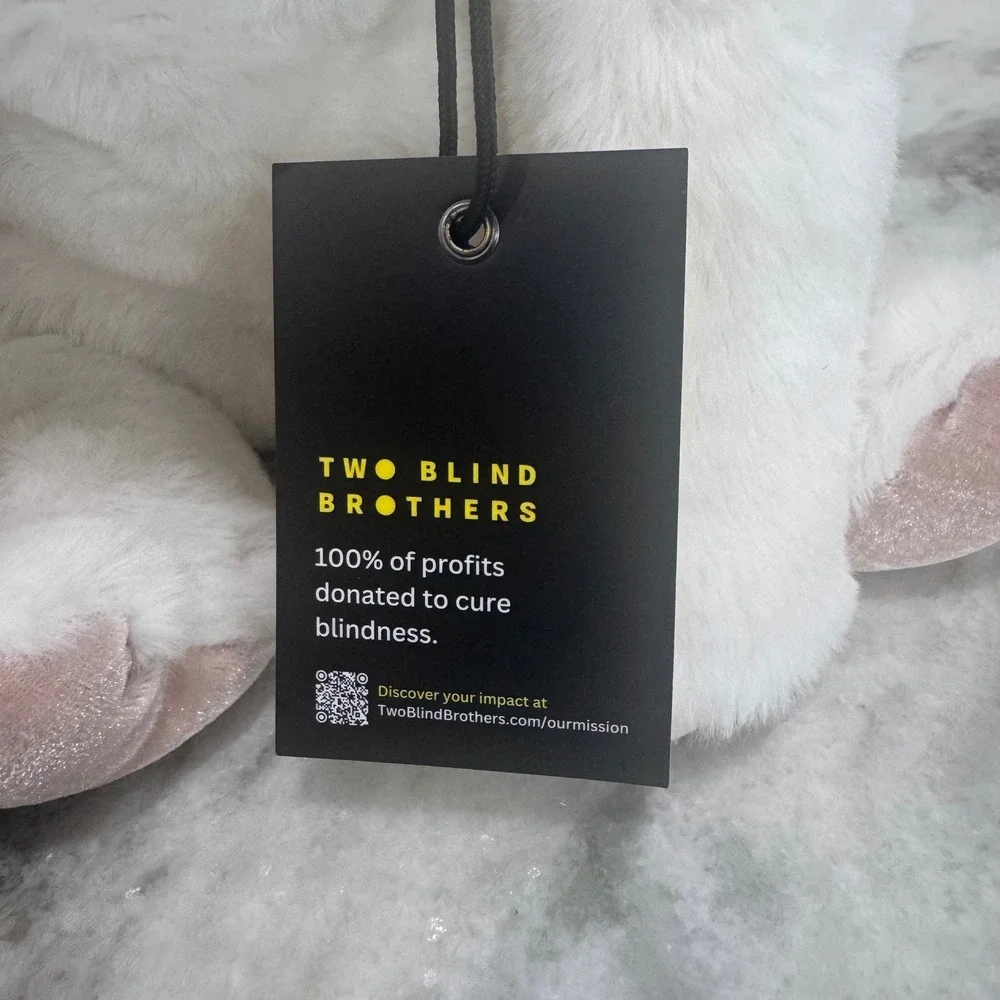Two Blind Brothers Pip the Guide Dog Plush White Puppy Stuffy Blue Cape NWT